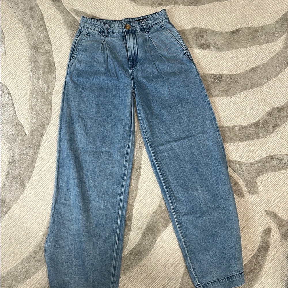 High-Waisted Blue Jeans